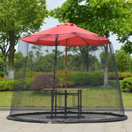 Morbuy Moskitonetz für Sonnenschirme, Schirmmückennetz Terrassenschirm-Netz Outdoor Umbrella Moskitonetz für Gartenschirm Ampelschirm (Schwarz,Gerades Moskitonetz: 300 x 230 cm)