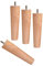 Pieds de Meubles, Bois Pieds De Table en Bois Rond Meubles Jambes avec M10 Fil,Meuble Sofa Fauteuil Canapé Lit Chaise,Couleur du Bois 4 Pièces (5cm)