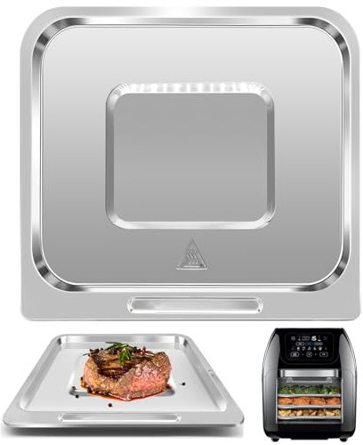 Air Fryer Grill Pan for CHEFMAN 10 Quart Multifunctional Digital air Fryer,9.4 * 8.8''Food Grade Nonstick Replacement Rack Parts Tray Grill Crisper Plate for CHEFMAN Air Fryer Oven, Dishwasher Safe