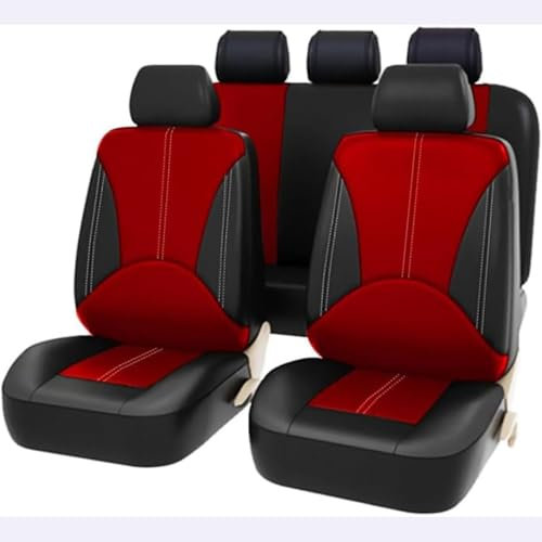 WENYINGLIHAI Ganze Auto 1 Satz Autositzbezüge Set für MERC-edes E-Class 2013-2016 W212, wasserdichte Verschleißfest luftdurchlässig Innenraum Accessories Deluxe Edition,E/Black Red