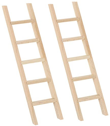 KITANDOVE 2pcs Miniature Wooden Ladders for Diy Craft and Mini House Decor Realistic Mini Landscape Ladder Models Wooden Step Accessories for Fairy Garden Decoration