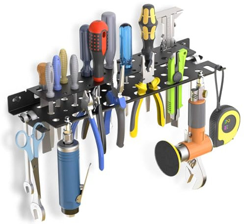 METALALTER Wandmontierter Werkzeug-Organizer 17''(43cm) Halterung für schraubenzieher, Ausgestattet Aufhänglöchern für Druckluftwerkzeuge