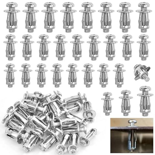Tuercas para Pétalos, 45 Piezas Tuercas de Expansión, Tuercas de Pétalo, Tornillo de Expansión, Tuercas de Gato,Tacos de Metal,Para Pared Hueca,Hierro,Línea de Piel,Uso en Pared Fina y Suave(M4 M5 M6)