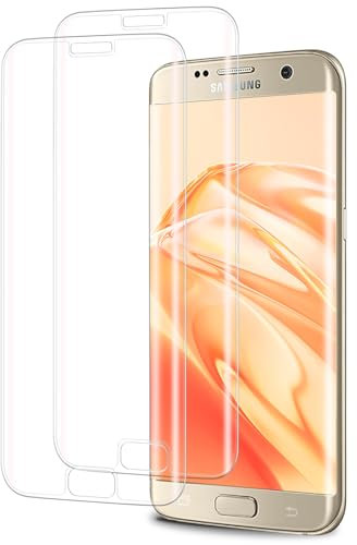 2 Stück für Panzerglas für Samsung Galaxy S7 Edge Schutzfolie, Fingerabdruck-ID 9H Härte Displayfolie für Samsung S7 Edge Displayschutz, Blasenfrei für S7 Edge Schutzglas, Ultradünn, 3D Full Cover