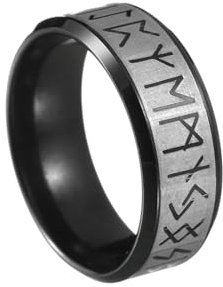 Hmsanase Ring Ringe Damen Bijouterie Herren Ring Punk Stil Retro Männlich Ring Weiblich Schwarz Amulett Vintage 8 1624Schwarz