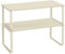 SONGMICS Gewürzregal, 2er Set Küchen-Organizer, Küchenregal, Schrank-Organizer Küche, erweiterbar, kleines Regal, stapelbar, Metall und Holzwerkstoff, cremeweiß KCS200W02