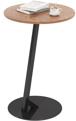 HAOHEJIA C Shaped Side Table, Sofa Table for Couch Chair, Under Sofa Table for Drinks Snacks Coffee, Small Round End Table for Living Room, Bedroom