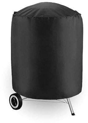 Kettle BBQ Cover – 29x28/73x71cm Round BBQ Cover for Charcoal Grill, Durable 420D Oxford Waterproof Barbecue Cover, Windproof Anti-UV Rip-Proof Grill Cover with Storage Bag for Weber, Brinkmann