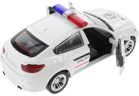 KONTONTY Mini Camion Della Polizia in Scala 1:32 Modellino Auto Giocattolo Ruote Mobili E Porte Apribili Realizzato in Lega Durevole Per Bambini E Collezionisti