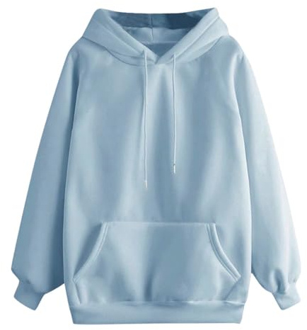 My Orders Lightning Deals Today Oversized Hoodies for Women UK Clearance Casual Loose Fit Long Sleeve Sweatshirts with Pockets Plus Size Solid Color Drawstring Warehouse Deals Clearance Fishing