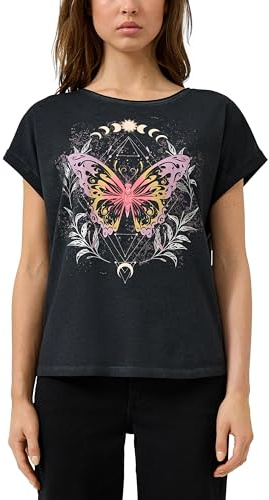 QS Damen T-Shirt 2175261 Grey/Black XL