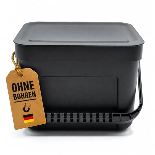 Campnetic Magnetischer Camping Mülleimer 8 Liter | 16L u. 8L verfügbar, Für Camper, Van & Wohnmobil, Wetterfester Müllbehälter, Starke Magneten, Für außen & innen, ohnre bohren