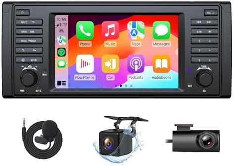 Eonon 7 Zoll Android 14 3+32GB für BMW 5 E39 (1995-2002) GPS CarPlay Android Auto WiFi USB EQ Bluetooth Screen Mirroring SWC Autoradio Rückfahrkamera + Dashcam