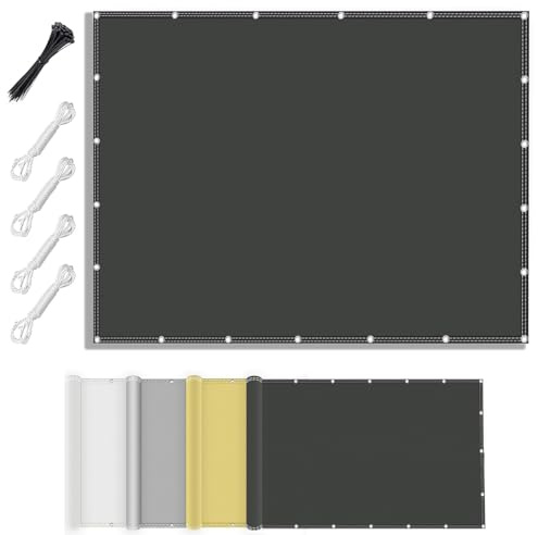 AJALGZ Voile d'ombrage Protection Solaire Rectangulaire 4x8m Toile Imperméable Une Protection des Rayons UV à 95%, Voile Ombrage pour Patio, pergola, Jardin & Terrasse Extérieur - Anthracite