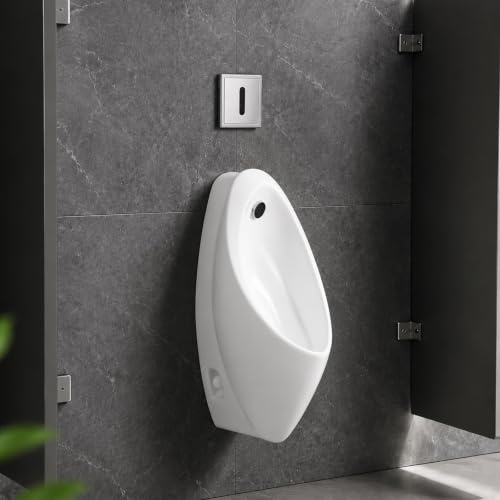Ceramic Wall Urinal, Touchless Sensor Flush Wall-Mounted urinal, Easy Clean Durability urinals for Residential Bathroom Garage & Commercial Toilet(Sensor 68cm/26.8in)