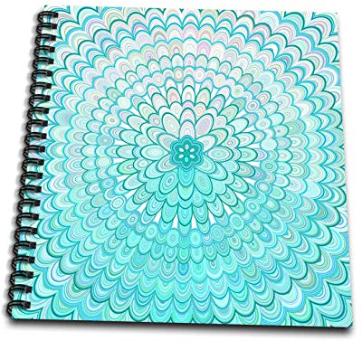3dRose db_284116_1 Zeichnungsheft mit abstraktem Mandala-Design in Weiß- und Blautönen, 20,3 x 20,3 cm, mehrfarbig