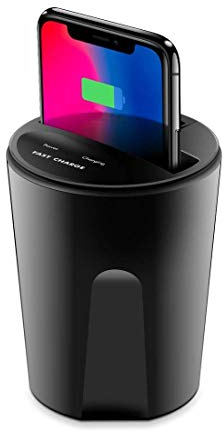 HugeAuto Qi Wireless Car Charger for iPhone X/8, Samsung S8/S7/S6/S6edgePhone Width: Less than 73mm