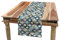 ABAKUHAUS Modern Tischläufer, Morrocan Art Dots Kunst, Esszimmer Küche Rechteckiger Dekorativer Tischläufer, 40 x 180 cm, Weiß und Blau