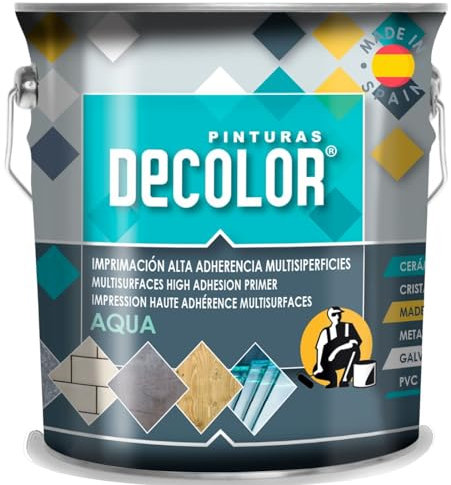 PINTURAS DECOLOR - Imprimación Alta Adherencia Multisuperficie al agua. 750 ML. Blanco (AZULEJOS, PVC, VIDRIO, TERRAZO)