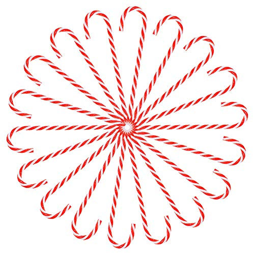Candy Cane Ornaments, 24 Plastic Candy Canes Hanging Ornament Christmas Tree Decorations for Christmas Holiday New Years Home Decor Party Gift, 15 cm Length (Red)