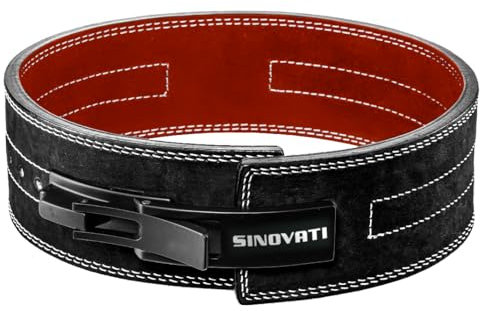 Profi Gewichthebergürtel KDK Gürtel aus Nubukleder mit Schnalle, Weightlifting Lever Belt für Fitness Powerlifting Krafttraining Bodybuilding (Schwarz, M)