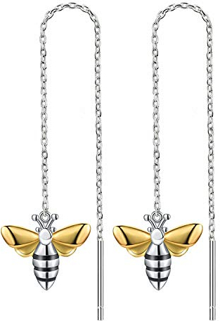 ✦ Geschenke für Weihnachten ✦Springlight S925 Sterling Silber Ohrringe Kreative Honig Biene Baumeln Ohrringe Persönlichkeit Temperament Handgemacht Schmuck für Frauen und Mädchen.(Silber)