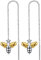✦ Geschenke für Weihnachten ✦Springlight S925 Sterling Silber Ohrringe Kreative Honig Biene Baumeln Ohrringe Persönlichkeit Temperament Handgemacht Schmuck für Frauen und Mädchen.(Silber)