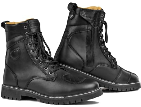 SHIMA Thomson Lady, Scarpe Moto Donna | Rinforzate Stivali Moto Donna in Pelle, Supporto alla Caviglia, Suola Antiscivolo, Impugnatura del Cambio (Nero, 36)