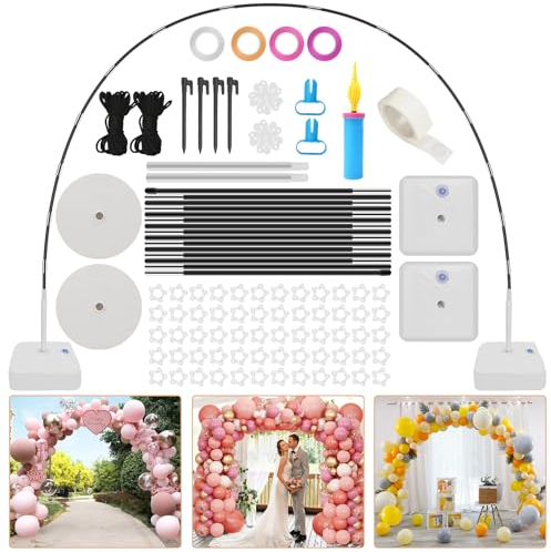 Kit Arco Palloncino,Arco Palloncini Struttura,Kit Arco Semicircolare,Struttura per Palloncini con Base,2,7x3M Arco Palloncini per Matrimoni//Compleanni per festa di compleanno,Fabbricazione Candele