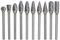 Mesee 10 Stück Carving Fräser Set, Hartmetall Frässtifte Set, Rotary Datei Bit, Hartmetall Frässtifte 3x6mm Double Cut Rotary Grat für Rotary Werkzeuge Fräser Gravur Bits