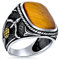 Personalisieren Herren Western Edelstein Große Braune Tigerauge Bogenschießen Sport Mann Bogenschütze Bogen & Pfeil Ring Für Männer Massiv Oxidiert .925 Sterling Silber Handgefertigt In Der Türkei