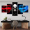 Wondbeau Leinwanddrucke Modulare Wandkunst Wandaufkleber 5 Teiliges Wandbild Druck auf Leinwand Malerei Moderne Abstrakte Poster Mit Rahmen M/100cm×50cm Anime-Jujutsu Kaisen,Gojo Satoru