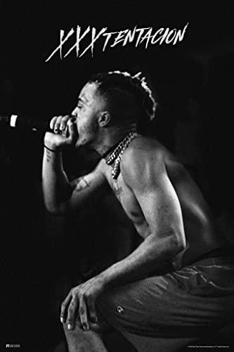 XXXtentacion Poster Bühne BW Merch Bad Vibes Forever XXX Tentacion 17 Album Skins Rap-Musikposter XXtentacion Rapper cooler Wandkunstdruck 30,5 x 45,7 cm