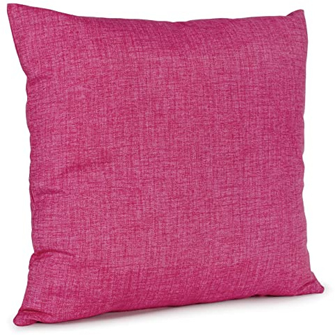 ANRO Kissenbezug Kissenhülle Kissen Sofakissen Zierkissen Deko Kissenbezüge Leinenoptik Fuchsia 40x40cm mit Füllung