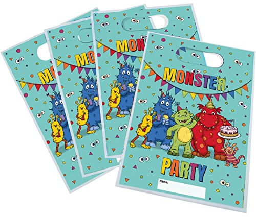 TIB Heyne 8 Partytüten * LUSTIGE Monster * für Mitgebsel zum Kindergeburtstag und Mottoparty | Kinder Geburtstag Party Tüten Geschenktüten