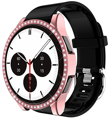 HYKEJJ Hülle Kompatibel mit Samsung Galaxy Watch 4 Classic 46mm/42mm Schutzhülle, Strass Glitzer Diamant Harter PC Schutzrahmen Stoßfest Kratzfest Schutzhülle für (46mm,B)