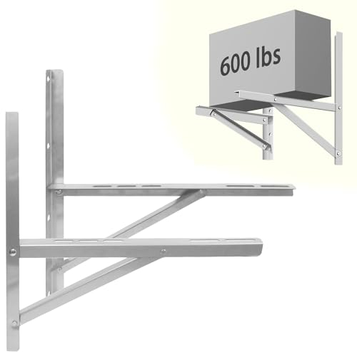 lukar Outdoor-Wandhalterung für 9000–36000 BTU Universal-Mini-Split-Klimaanlagen, Wärmepumpen, Kompressoren und HVAC-Systeme, robuste, faltbare Wandhalterung, Kondensatorhalterung (1 Paar)
