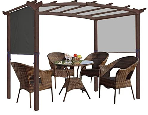 Außenpergola Ersatz Schattenabdeckung Abdeckung Baldachin, gekrümmte Pergola -Struktur stabil langlebiger Markise, universeller Ersatz Schatten Baldachin oberer Deckel für Pergola,Schwarz,5.2×2 m