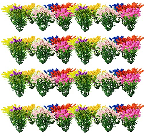 Woohome 10 Farbe Modellbau Blumen 5 cm Blume Vegetation Gruppen Gras Tufts Statische Landschaft Modell DIY Miniatur für Landschaftsbau Diorama Zubehör