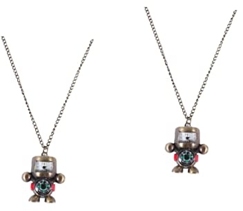 Mikikit 2stücke Kompakter Kompass-Roboter Taschen-Uhr Schlüsselanhänger Mit Nackenband Multifunktionale Und Kreative Uhr Für Präzise Zeitmessung Langlebig Und Sicher Im Gebrauch Für