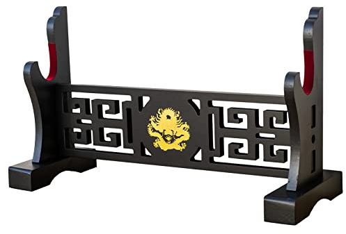 FOXSMZZ Schwerthalter Japanischer Samt gepolsterter Katana Stand Samurai Display Rack Support Alle Tanto Schwerter (Drache-1)