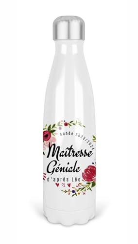Bouteille isotherme personnalisable trop cool | Gourde isotherme | Cadeau Maîtresse, maître, atsem, nounou | Cadeau fin d'année