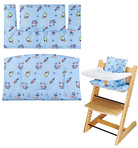 LLHQAMT For Tripp Trapp High Chair Cushion, Soft And Comfortable Baby Seat Cover With Cute Graphics, For Tripp Trapp Cushion Makes Baby Sitting Safer And More Comfortable (Blue Space Pattern)