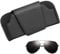 Universale Porta Occhiali da Sole da Auto per Parasole, Scatola Portaoggetti per Occhiali da Sole per Auto, Clip per Occhiali da Auto in Pelle PU, Accessori per Auto Interni | Nero | 17×8cm (1)