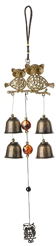 GORGECRAFT Eulen-Windspiel Outdoor-Terrassen-Dekoration Hängende Windglocke Retro-Tier-Windspiel Hof Garten Dekoration Hängende Ornamente Tiefe Töne Erinnerung Heimdekoration Für Auto Innenbereich