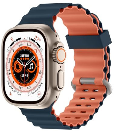 Higgs Pulsera Compatible con Correa Apple Watch Ultra 2 49mm 46mm 45mm 44mm 42mm 40/41/38mm Hombre Mujere, Correas Silicona Deportivas Dos Tonos Perforación para iWatch Serie 10 9 SE 8 7 6 5 4 3 2 1