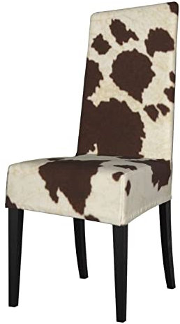 Stuhlhussen, Kuhfell-Druck, Esszimmerstuhl-Schutzbezug, dehnbarer Stuhlbezug, abnehmbar, waschbar, für Esszimmer, Küche, Hotel
