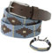 PELPE - Ceinture en Cuir Argentin Avec Cordon et Bracelet Assortis, Brodée Pour Homme et Femme, Style Polo