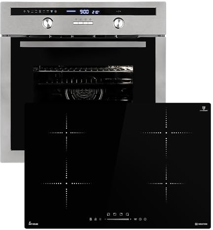 Cucina: 60cm Forno da incasso EB8013ED + 77cm Piano Cottura Induzione IH87704RL | Rosticceria | Sensore di temperatura del nucleo | Griglia | Aria calda | Cassetti telescopici | SET8013IH877RL