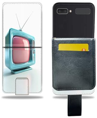 Xioolia Étui portefeuille pour Samsung Galaxy Z Flip Z Flip 5G Z Flip3 5G Z Flip4 avec TV-AM13 Étui porte-cartes en cuir TPU
